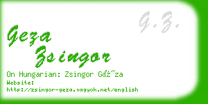 geza zsingor business card